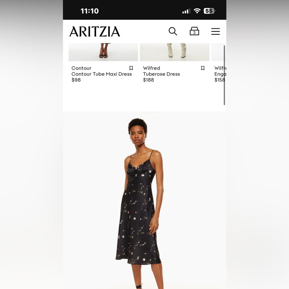 Aritzia lyric slip floral Midi Dress